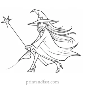 witch Coloring Page for Kids