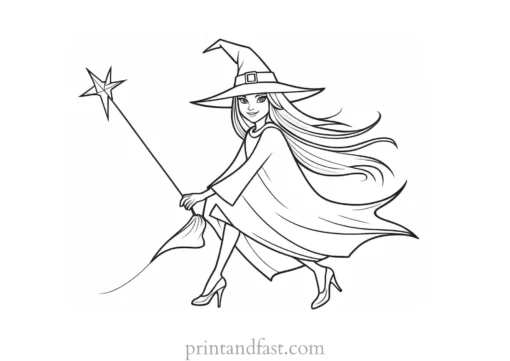 witch Coloring Page for Kids