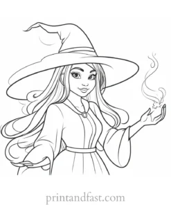 witch Spell Coloring Page