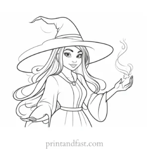 witch Spell Coloring Page